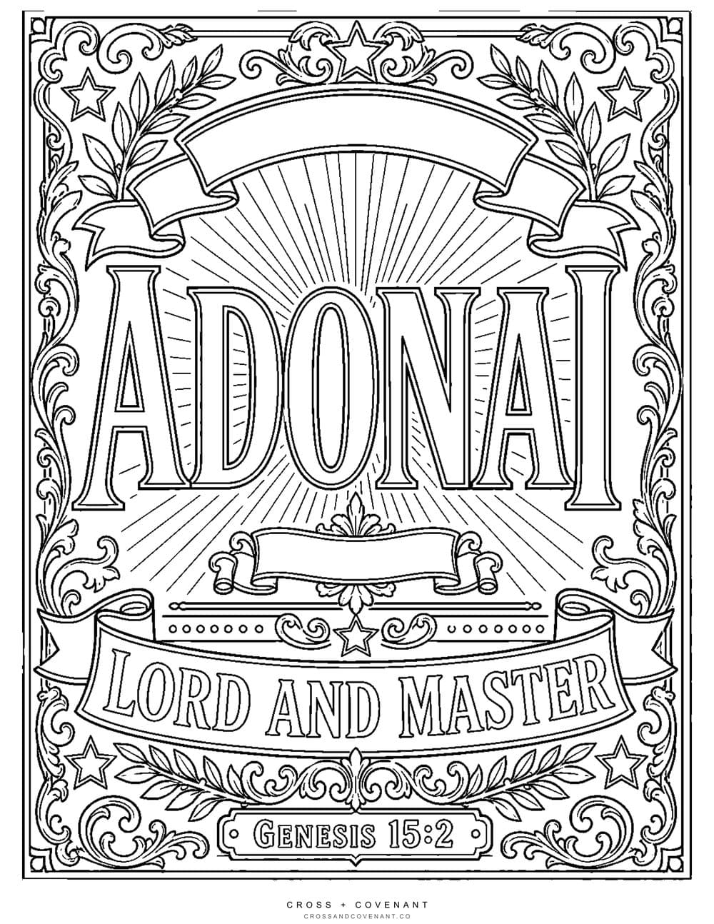 The Adonai coloring page, free with this long sleeve