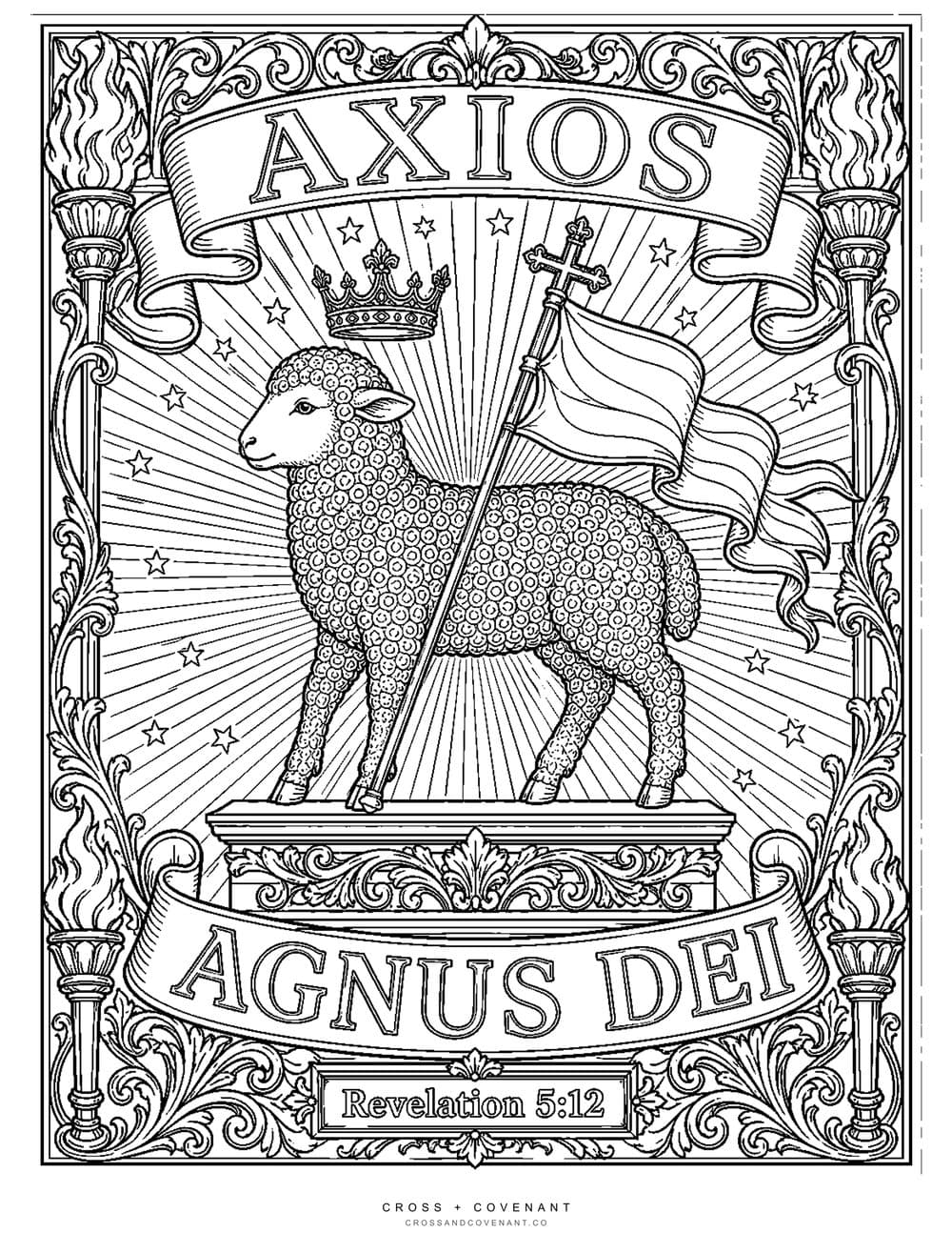 Axios, Agnus Dei coloring page