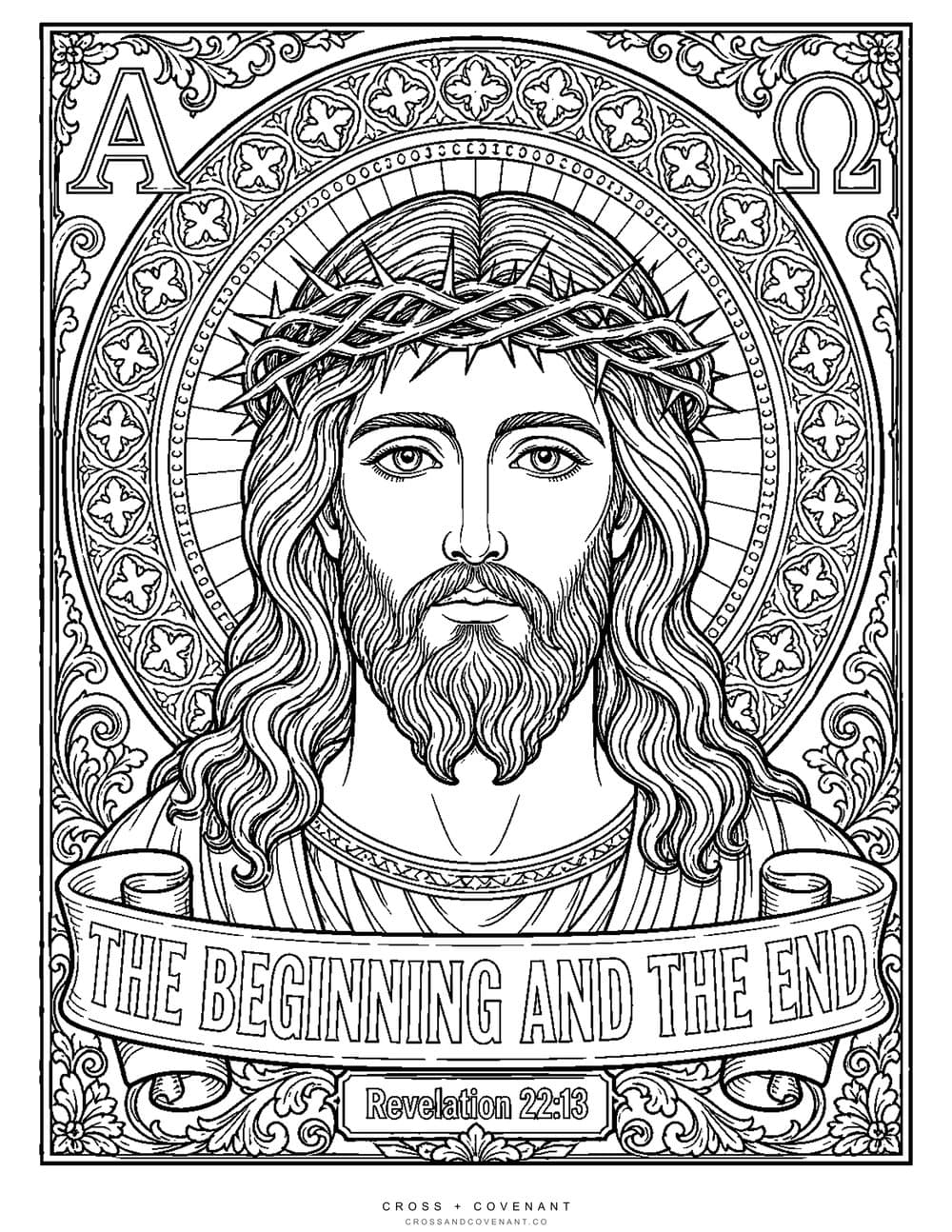 Alpha and Omega coloring page
