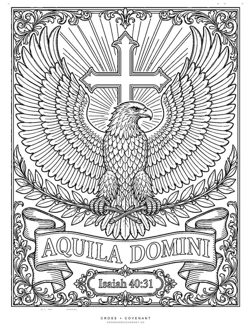 The Aquila Domini coloring page, free with this tee