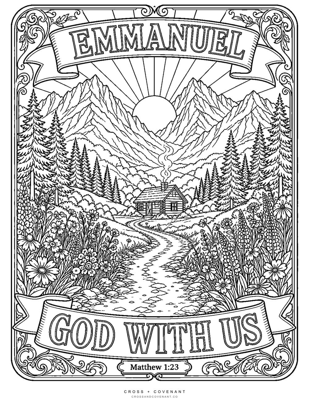 The Emmanuel, The Valley coloring page, free with this poster