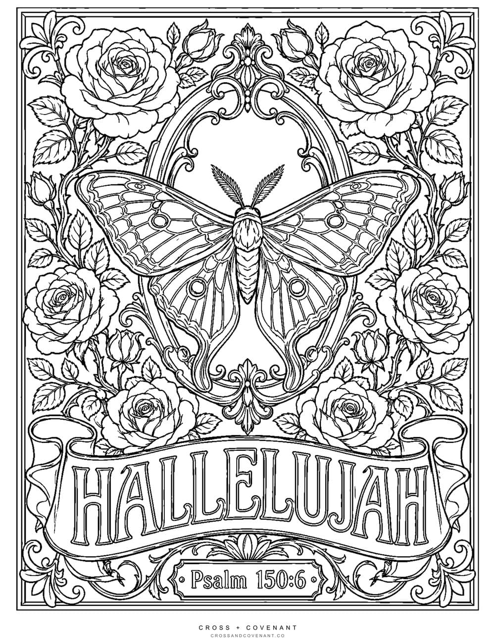Hallelujah, Vintage coloring page