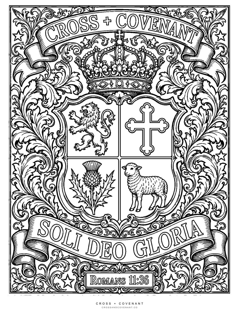 The Heraldic Crest coloring page