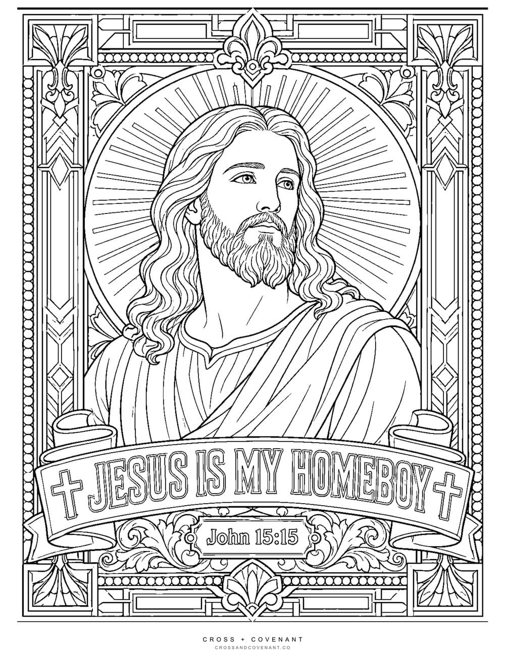 Jesus Is My Homeboy, Framed coloring page