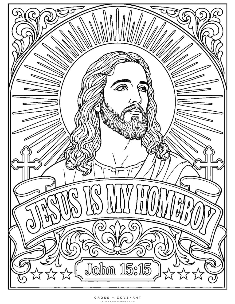 Jesus Is My Homeboy, Vintage coloring page