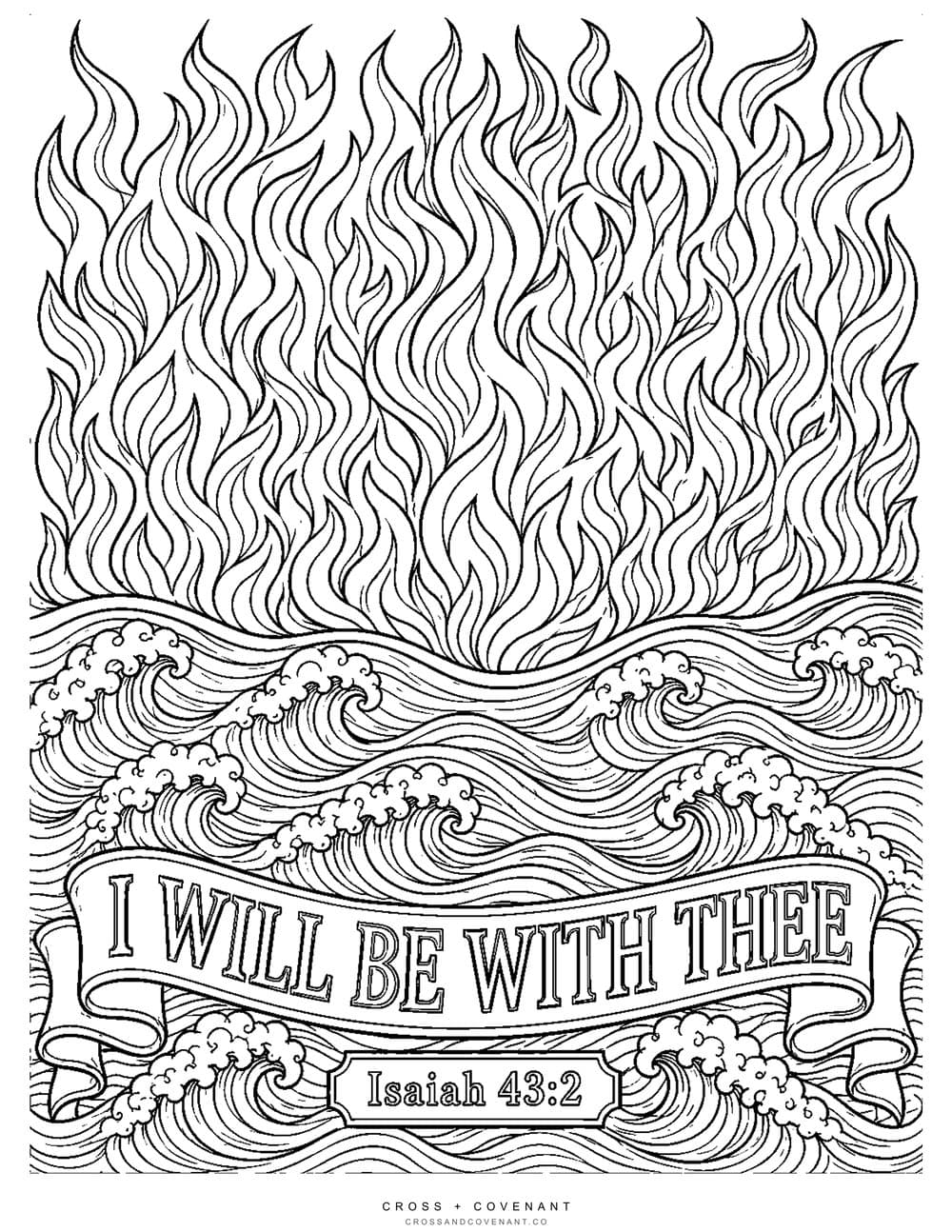 The I Will Be With Thee coloring page, free with this tee