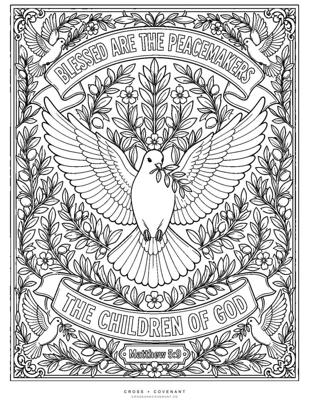 The Blessed Are the Peacemakers coloring page, free with this poster