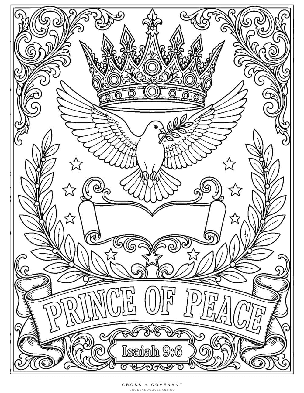 The Prince of Peace coloring page, free with this hoodie