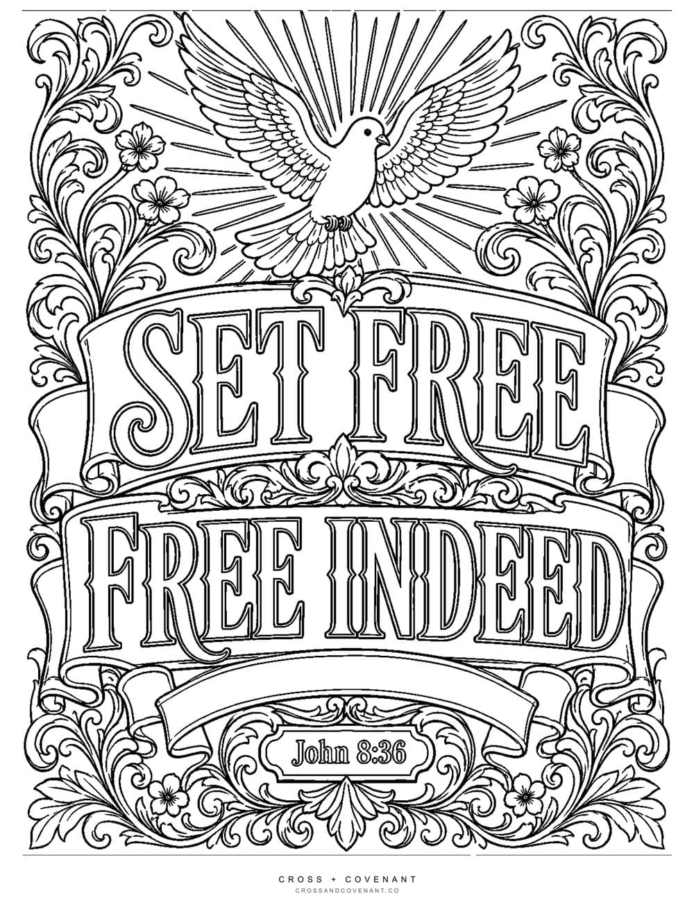 The Set Free coloring page, free with this tee