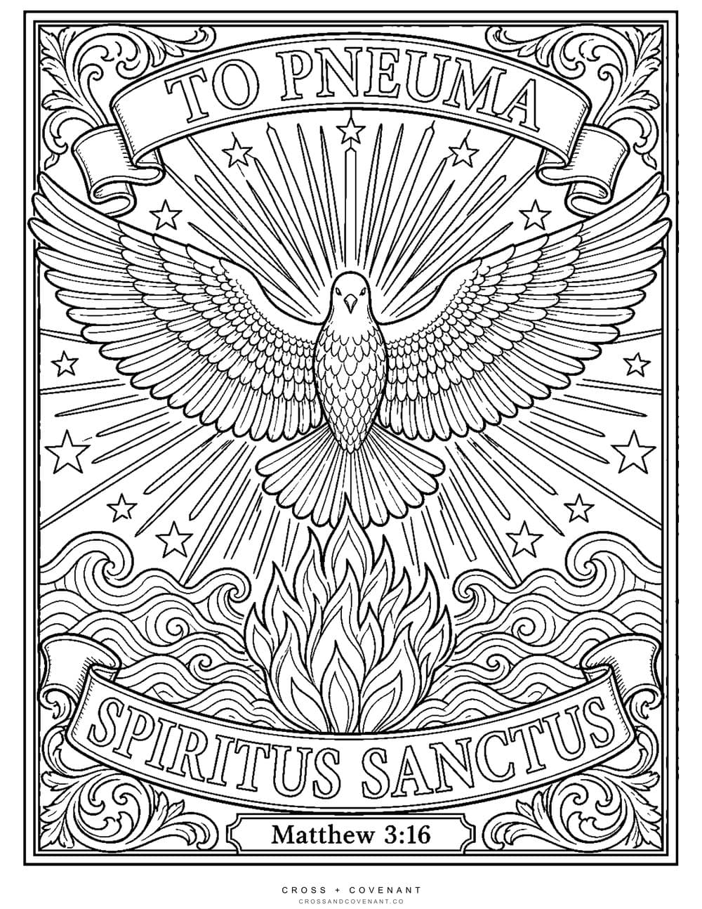 The Spiritus Sanctus coloring page, free with this poster