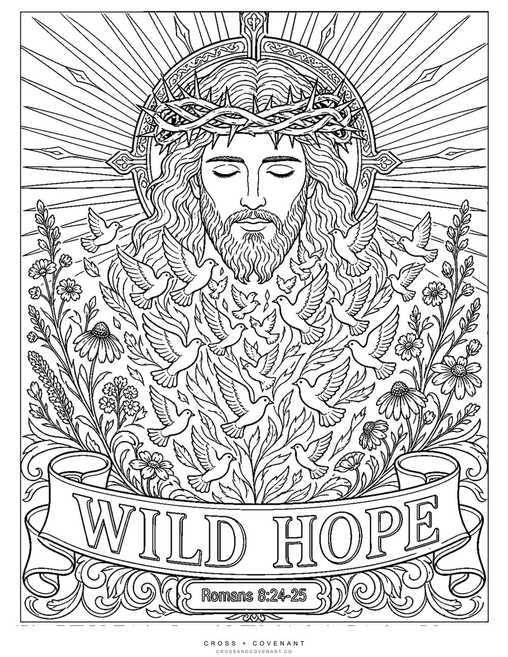 The Wild Hope coloring page, free with this hoodie