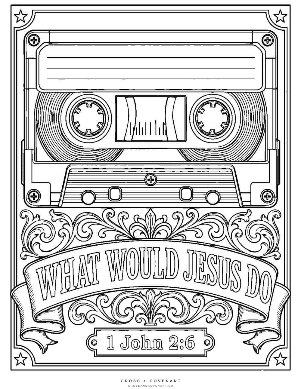 WWJD Mixtape coloring page