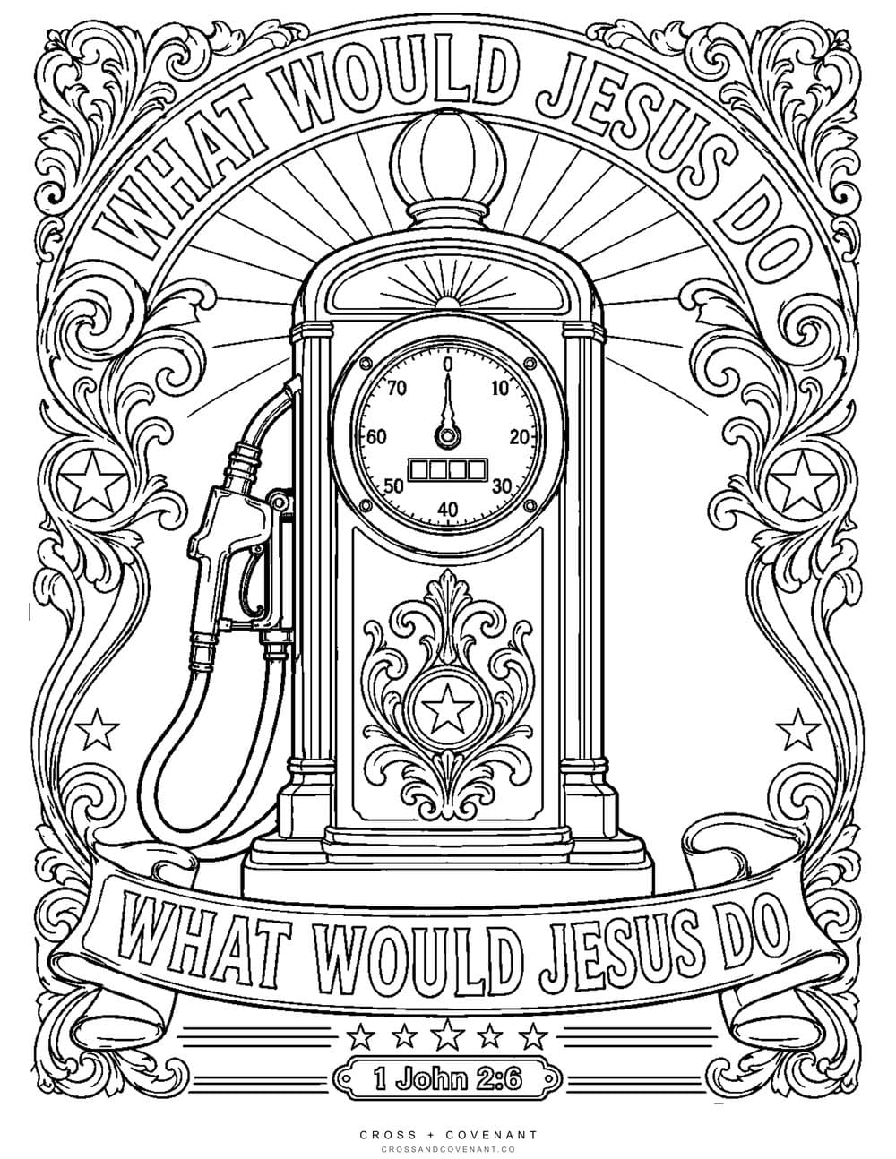 WWJD Soul Fuel coloring page